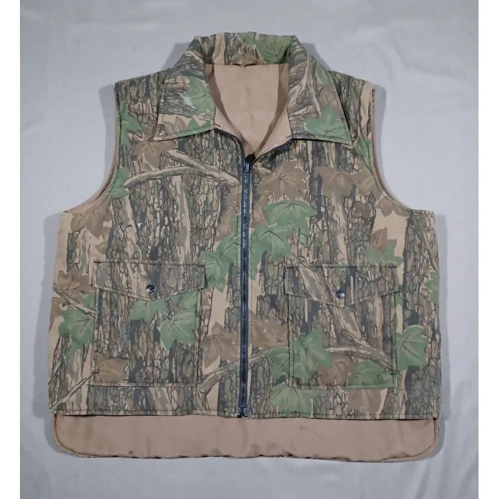 Winchester Conceal Vest Mens XL Trebark Camo Tan Reversible‎ Full Zip